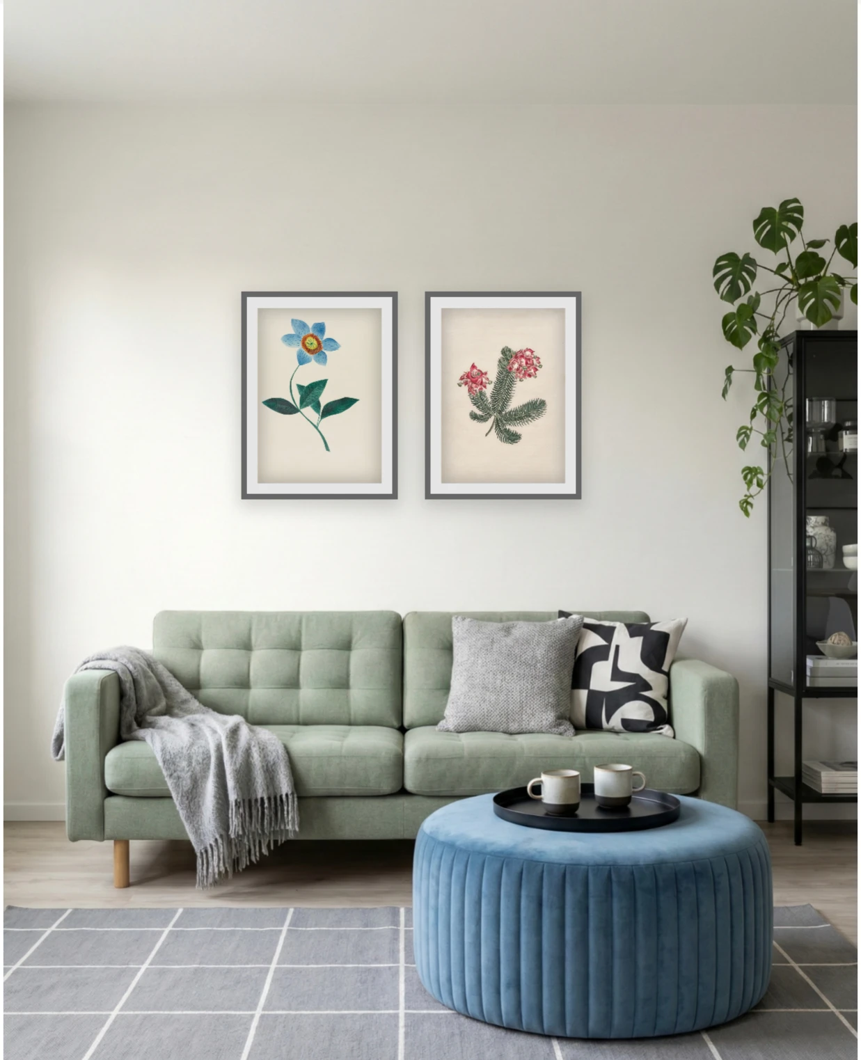 Leaves & Flowers - Photo wall layout by RB. Tags: Minimalist