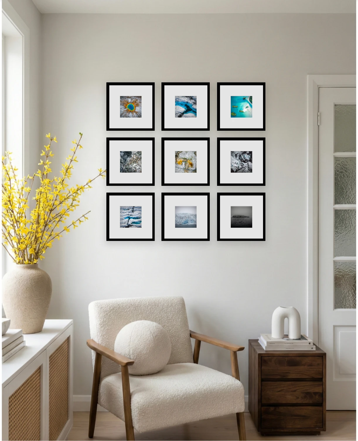 Quiet corner - Photo wall layout by Mike. Tags: Gallery Wall