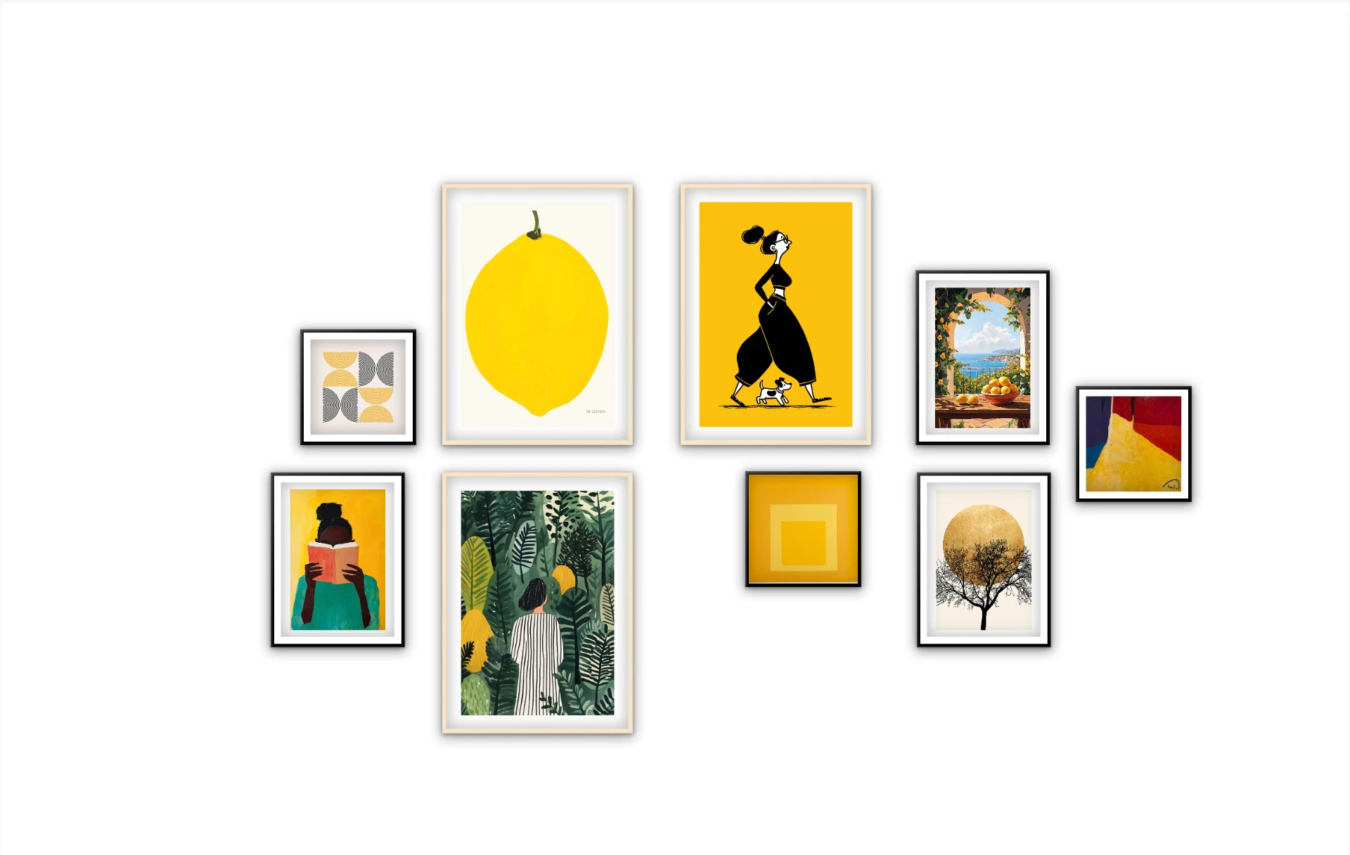 Yello Wall - Photo wall layout by Scott. Tags: Modern